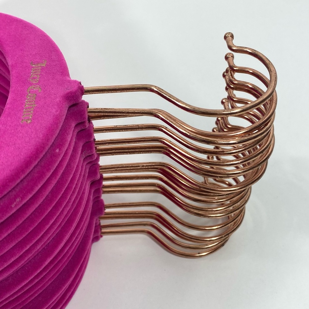 20 Juicy Couture Hot Pink Velvet & Rose Gold Luxe Fashion Style Wardrobe Hangers - Picture 8 of 10